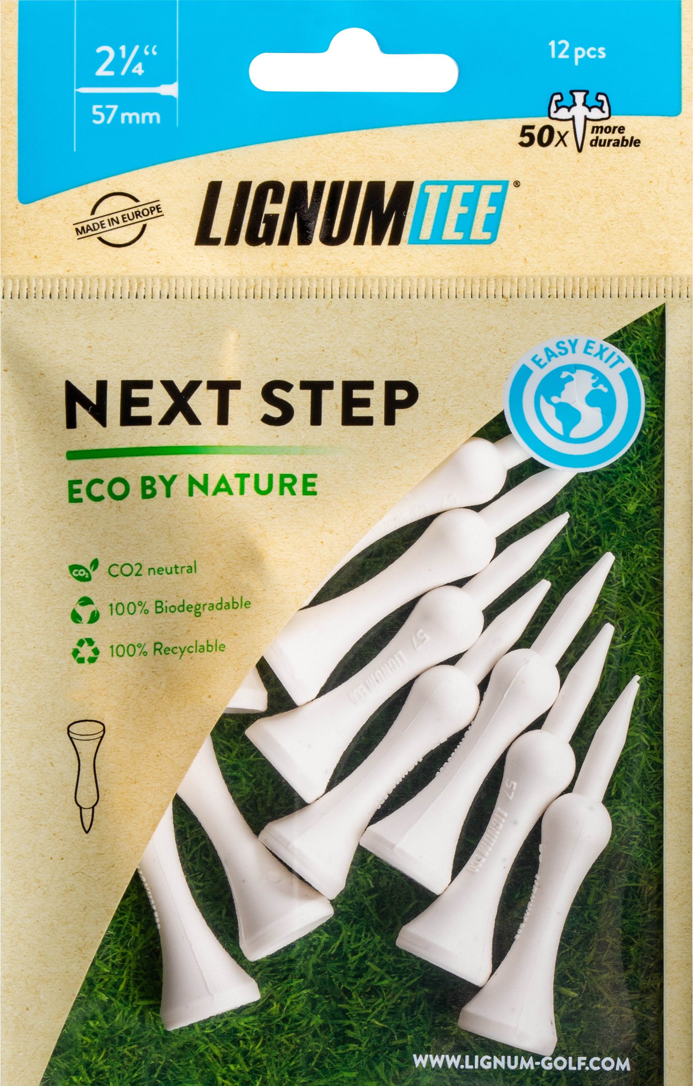 Longridge LIGNUM T-shirt da golf in legno Ring System, bianco, 62 mm Longridge LIGNUM T-shirt da golf in legno Ring System, bianco, 62 mm