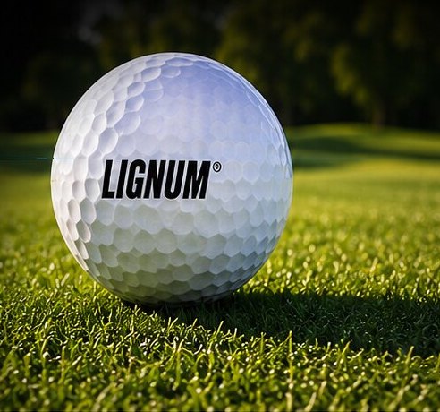 Lignum golf ball on the fairway