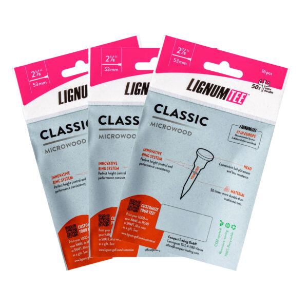Lignum Tee Classic 53mm Special Mix Back 3er Pack