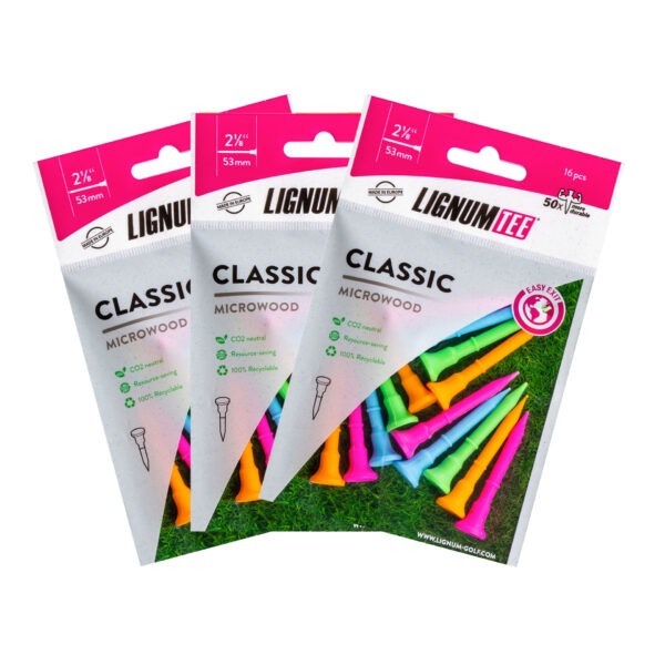 Lignum Tee Classic 53mm Special Mix Front 3er Pack