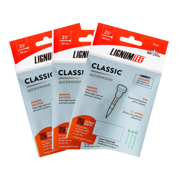 Lignum Tee Classic 62mm Classic Mix Back 3er Pack