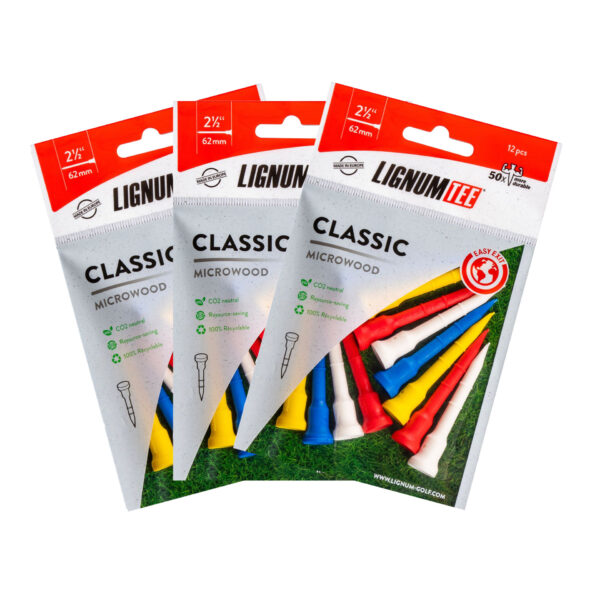 Lignum Tee Classic 62mm Classic Mix Front 3er Pack