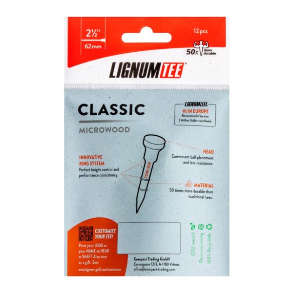 Lignum Tee Classic 62mm white Back