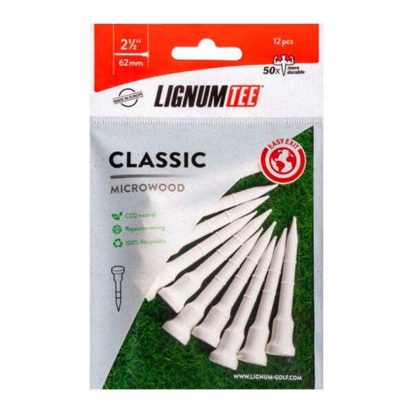 Lignum Tee Classic 62mm white Front