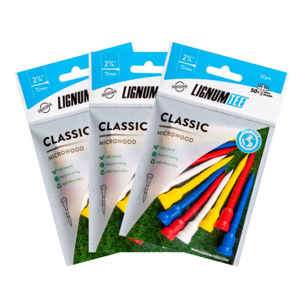 Lignum Tee Classic 72mm Classic Mix Front 3er Pack